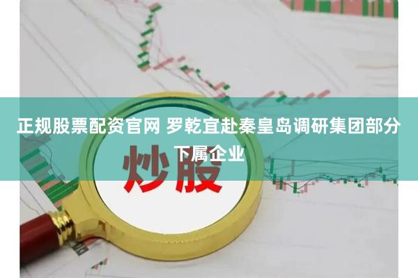 正规股票配资官网 罗乾宜赴秦皇岛调研集团部分下属企业