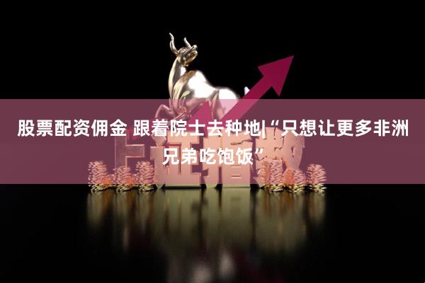 股票配资佣金 跟着院士去种地|“只想让更多非洲兄弟吃饱饭”